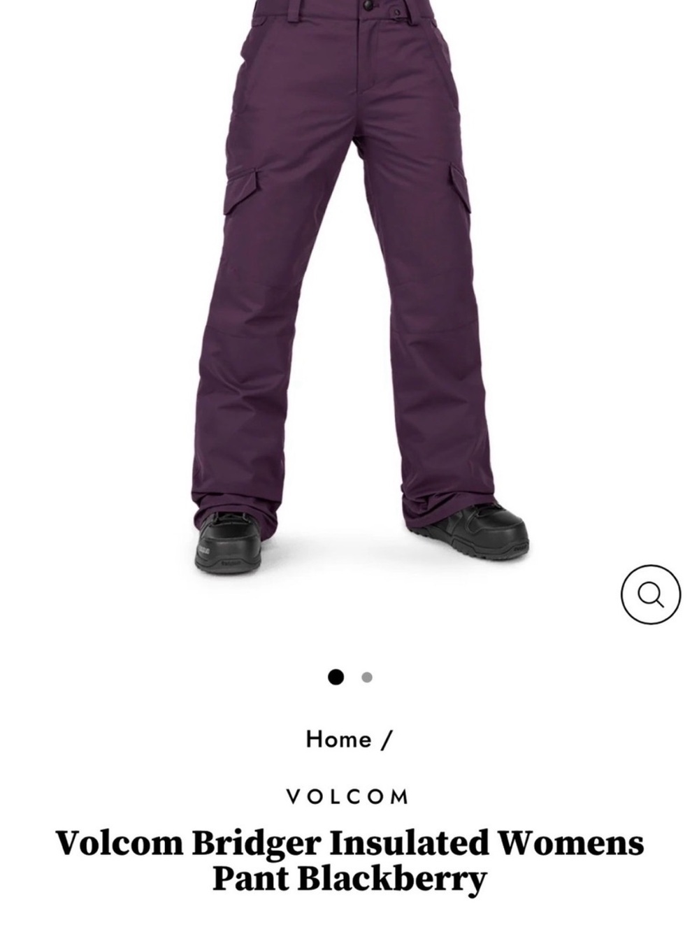 Volcom Bridger Insulated Women’s Snowboard Pants - Blackberry